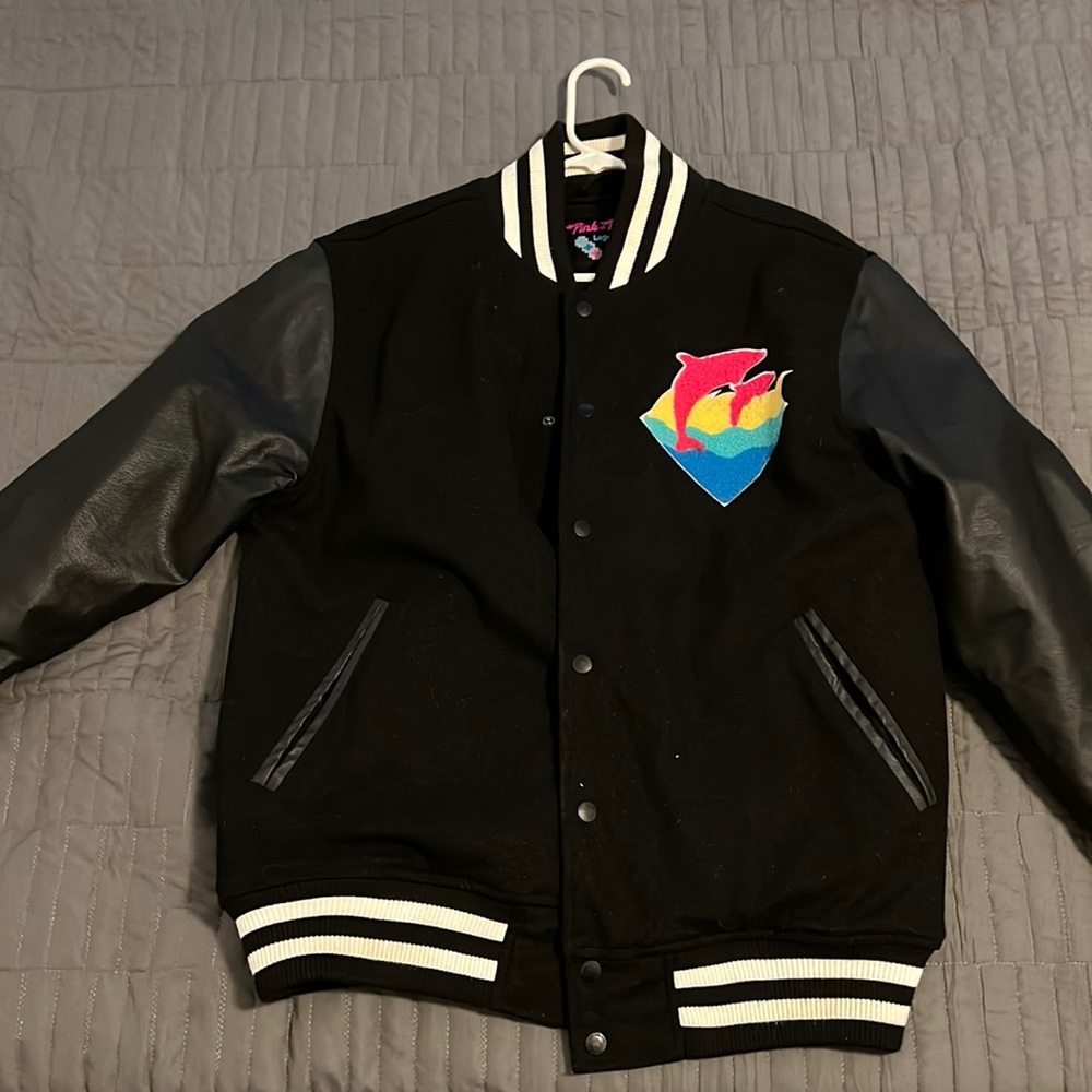 Pink dolphin jacket varsity xl black men